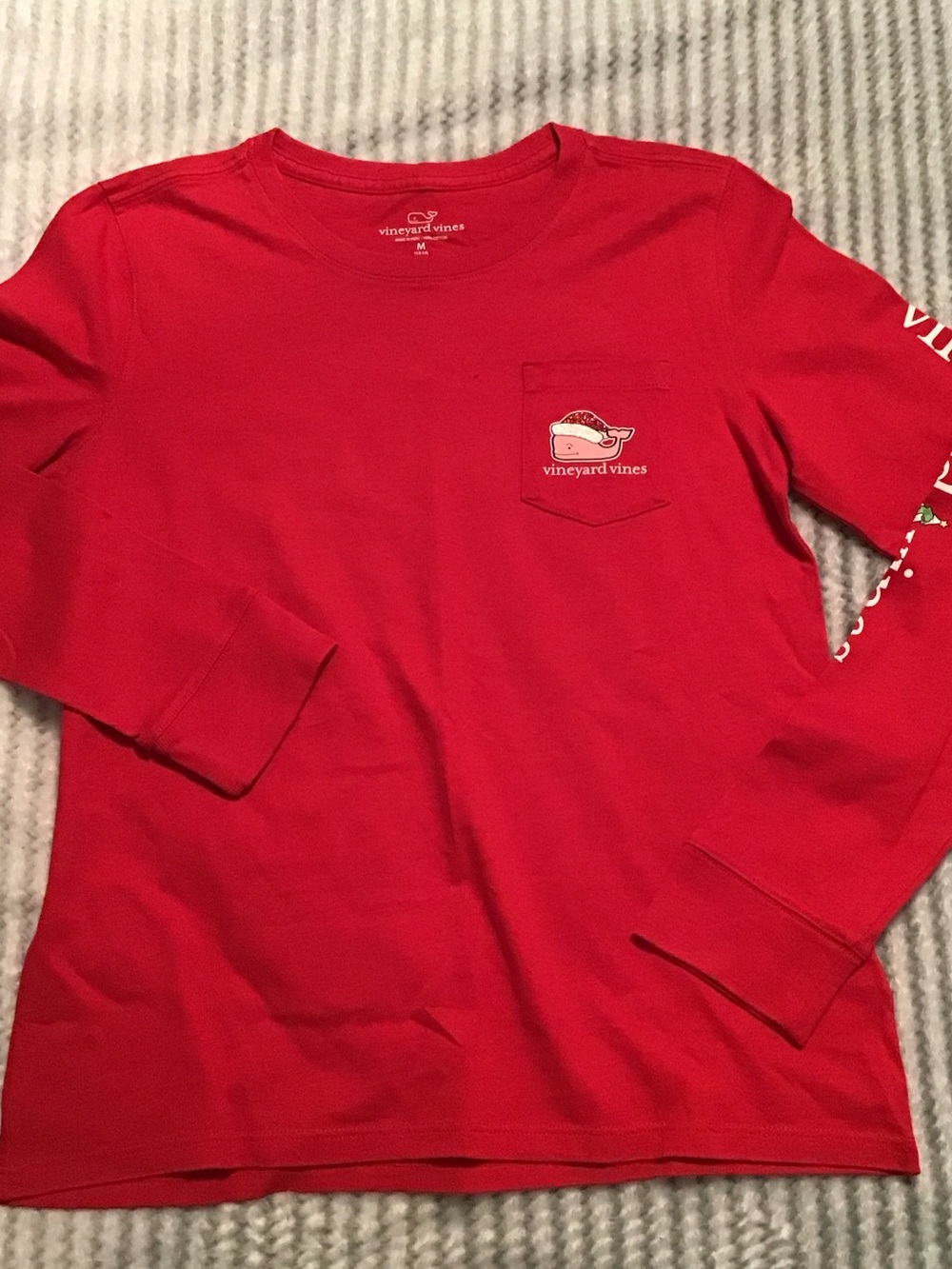 Vineyard Vines Red Long-Sleeve Pocket Tee for Kids